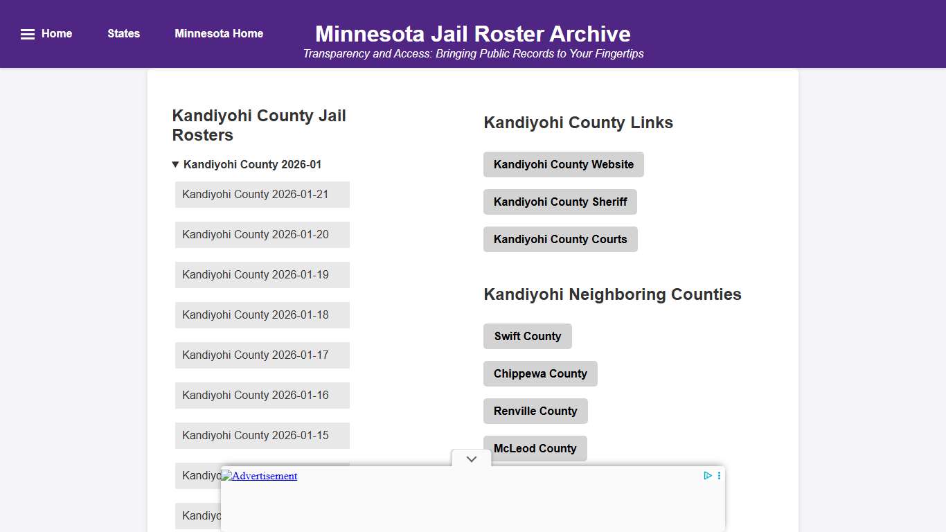 Kandiyohi County - Minnesota Jail Rosters